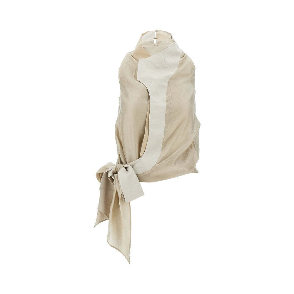 Entire Studios Mixed Fabric Halter Neck Top